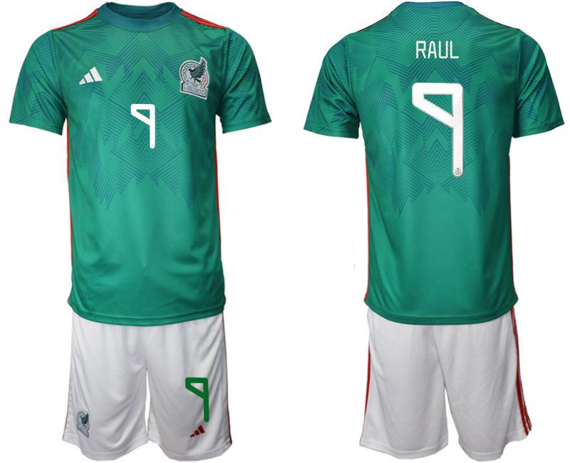 Men 2022 World Cup National Team Mexico home green #9 Soccer Jersey->mexico jersey->Soccer Country Jersey